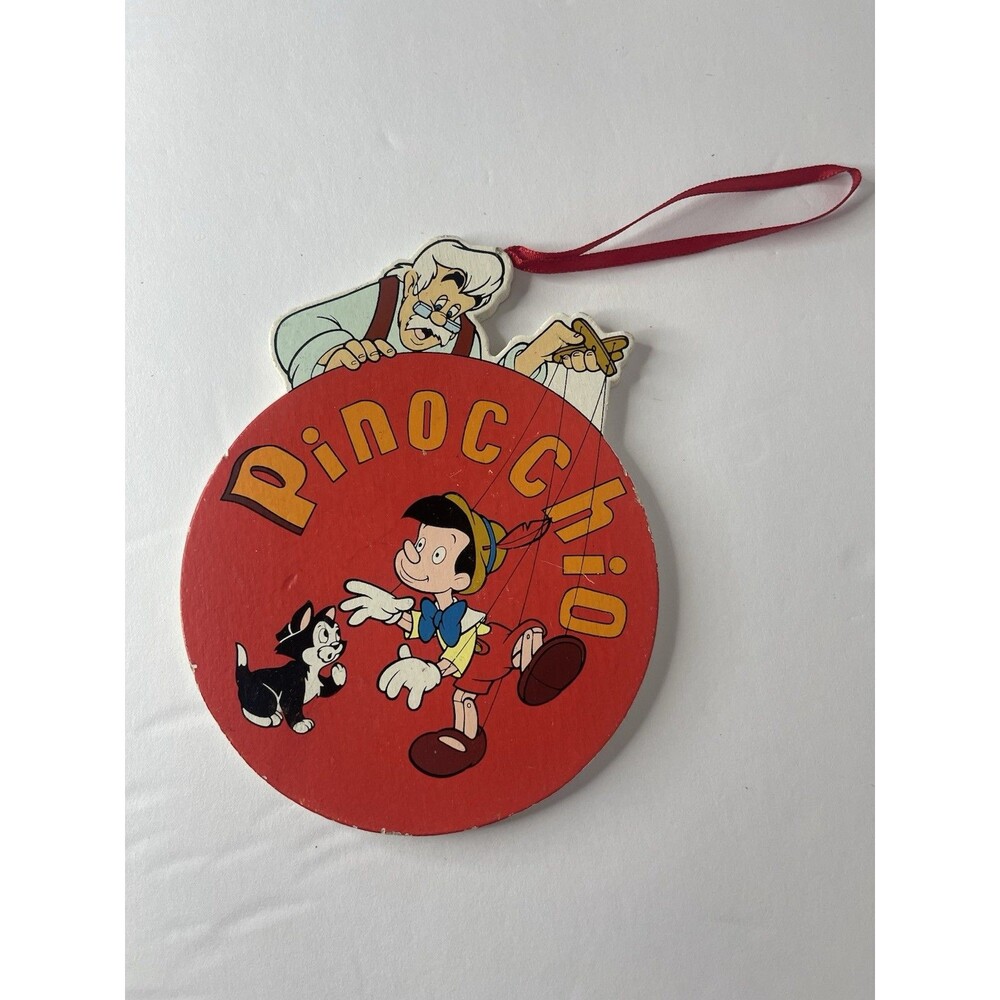 Vintage 90s Pinocchio Press Board 5" Christmas Ornament